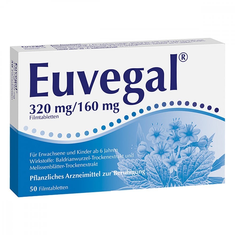 Das Produktfoto zeigt Euvegal 320 Mg/160 Mg Filmtabletten (50 stk) PZN 02919500
