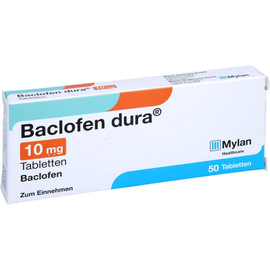 Das Produktfoto zeigt Baclofen Dura 10 Mg Tabletten (50 stk) PZN 03023220