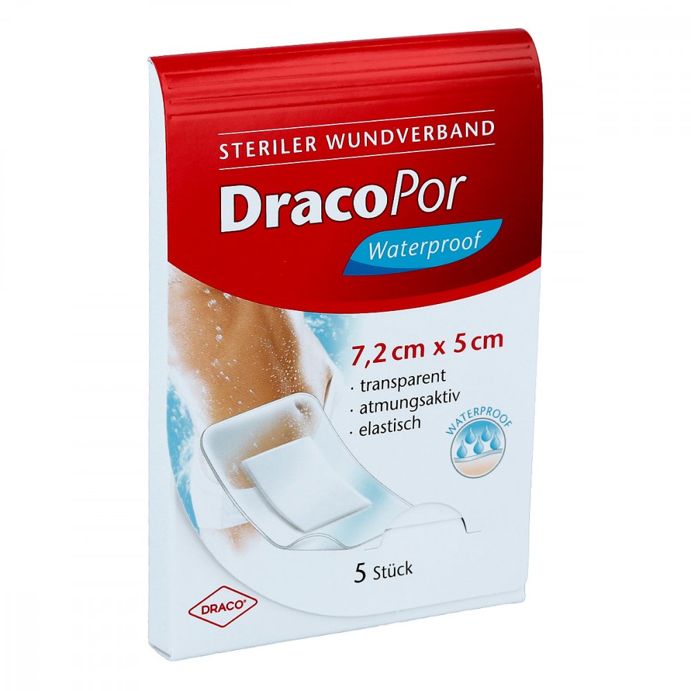 Dracopor Waterproof Wundverband 5x7,2 Cm Steril (5 stk)