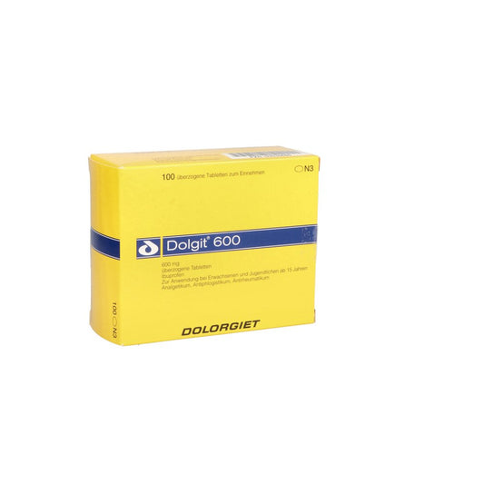 Das Produktfoto zeigt Dolgit 600 Überzogene Tabletten (100 stk) PZN 03030680