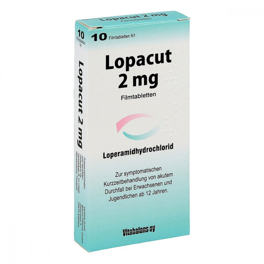 Das Produktfoto zeigt Lopacut 2 Mg Filmtabletten (10 stk) PZN 03031544