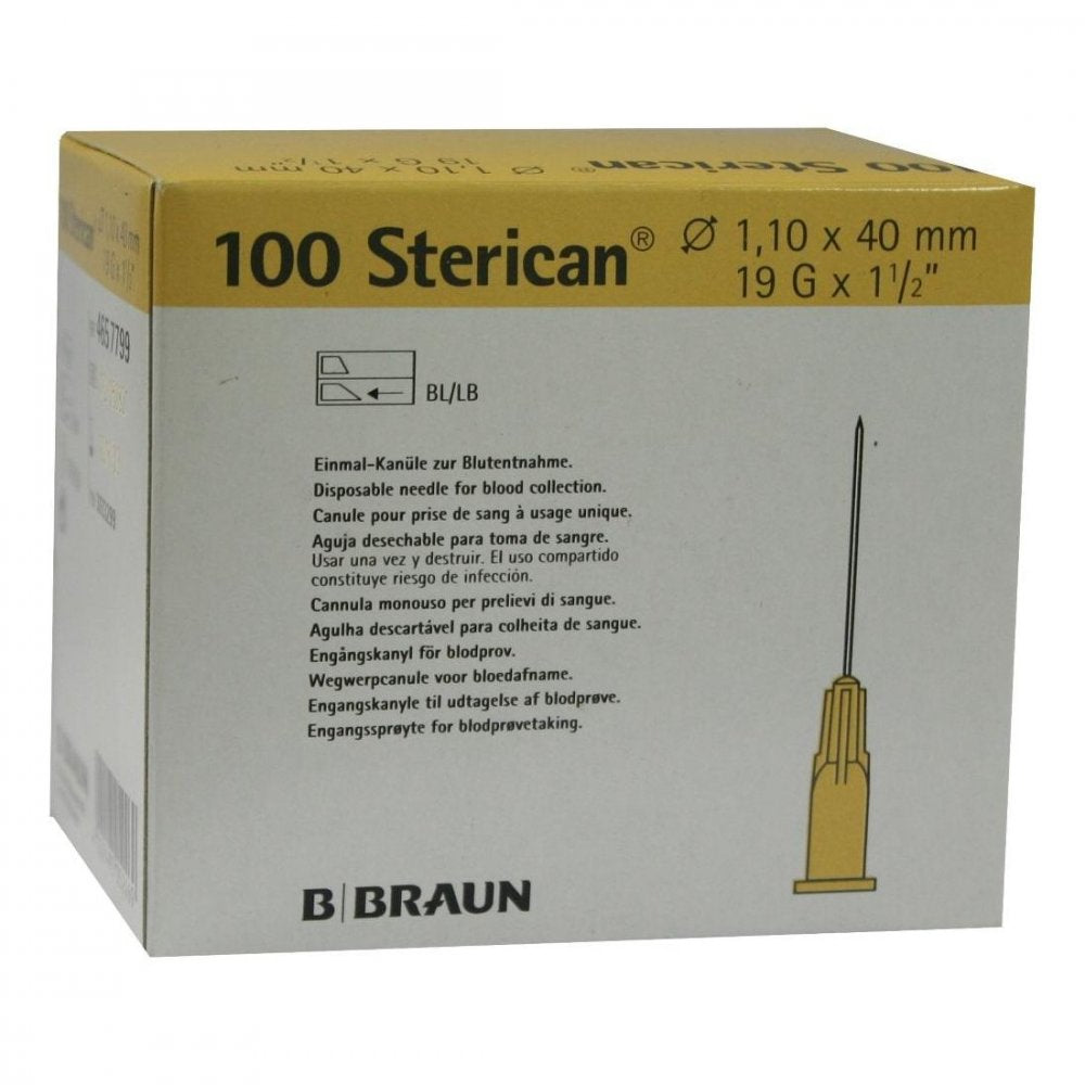 Das Produktfoto zeigt Sterican Kanülen 19 Gx1 1/2 1,1x40 Mm (100 stk) PZN 03033299