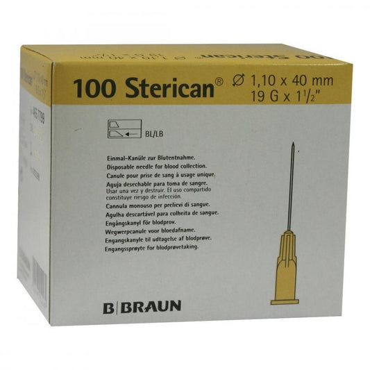 Das Produktfoto zeigt Sterican Kanülen 19 Gx1 1/2 1,1x40 Mm (100 stk) PZN 03033299