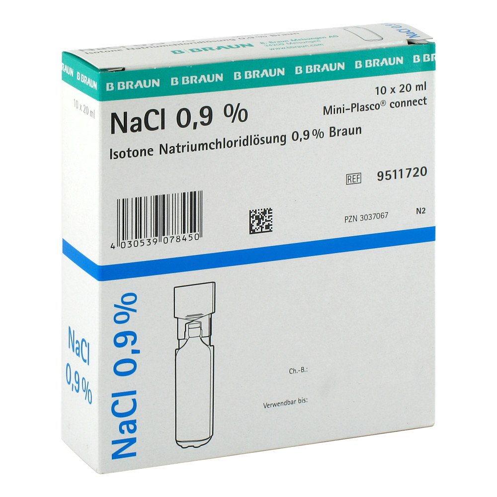 Das Produktfoto zeigt Kochsalzlösung 0,9% Miniplasco Connect (10X20 ml) PZN 03037067