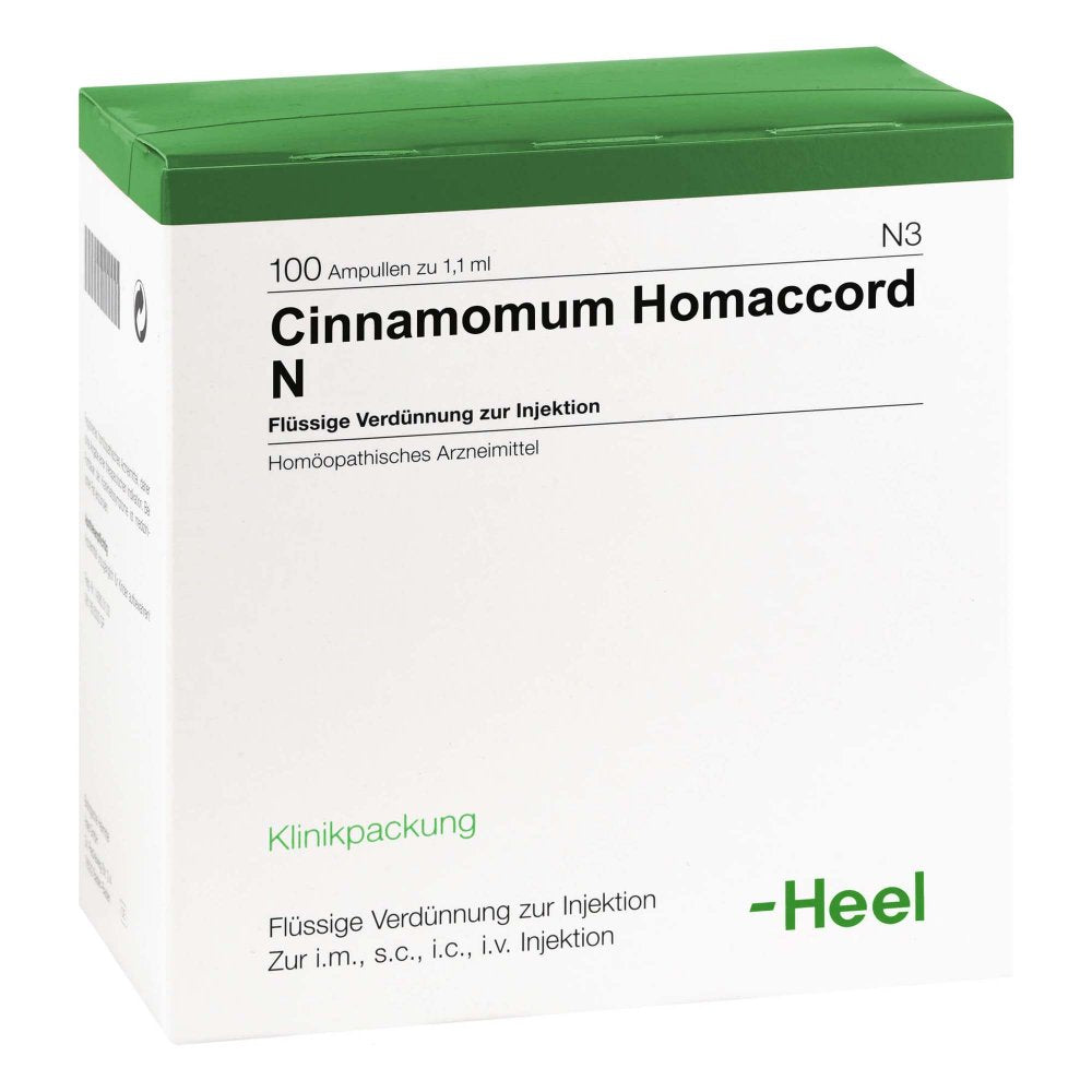 Das Produktfoto zeigt Cinnamomum Homaccord N Ampullen (100 stk) PZN 03043636