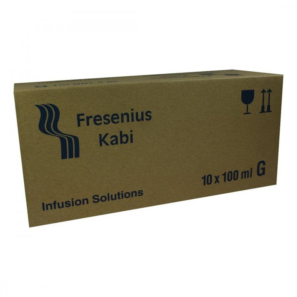 Das Produktfoto zeigt Natriumhydrogencarbonat 8,4% Glas Infusionslsg. (10X100 ml) PZN 03058282