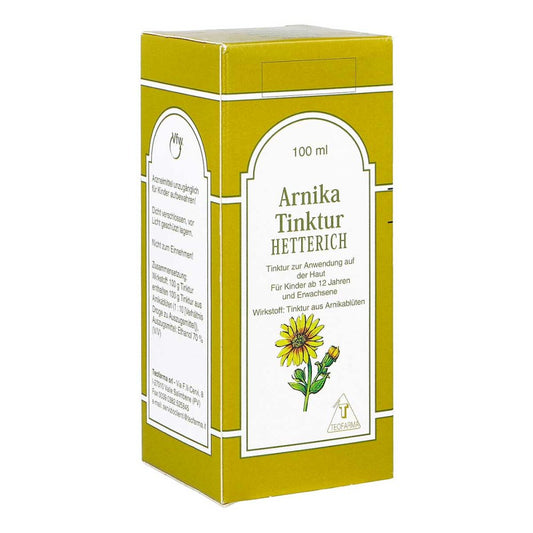 Das Produktfoto zeigt Arnikatinktur Hetterich (100 ml) PZN 03060698