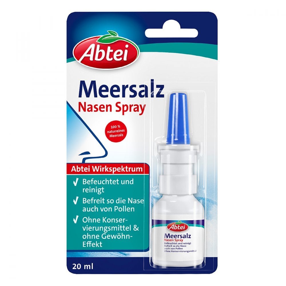 Das Produktfoto zeigt Abtei Meersalz Nasenspray Standard (20 ml) PZN 03066910