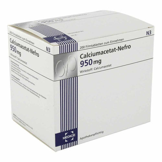 Calciumacetat Nefro 950 Mg Filmtabletten (200 stk)