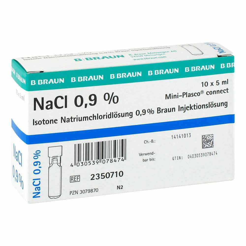 Das Produktfoto zeigt Kochsalzlösung 0,9% Miniplasco Connect (10X5 ml) PZN 03079870