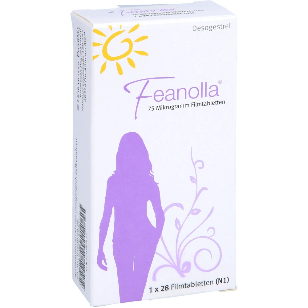 Das Produktfoto zeigt Feanolla 75 Mikrogramm Filmtabletten (1X28 stk) PZN 03080637