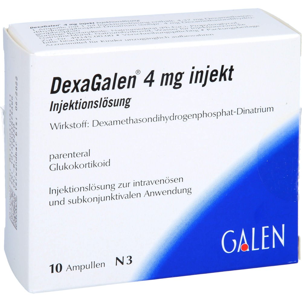 Das Produktfoto zeigt Dexagalen 4 Mg Injekt Injektionslösung (10X1 ml) PZN 03103491