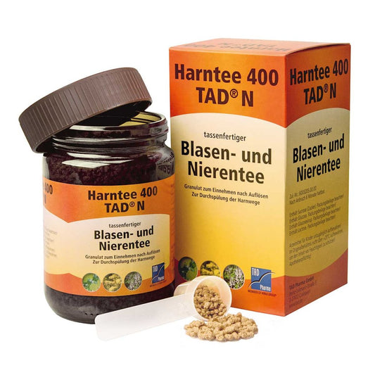 Das Produktfoto zeigt Harntee 400 Tad N Granulat (300 ml) PZN 03106644