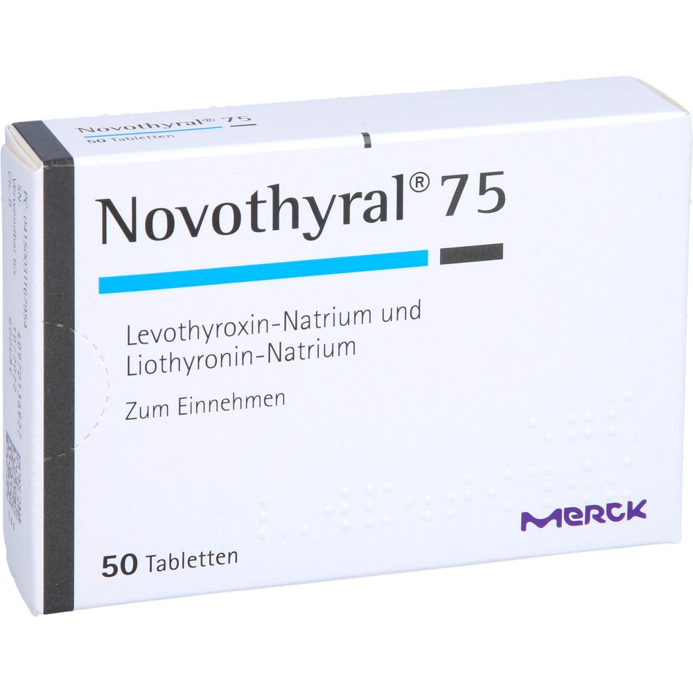 Das Produktfoto zeigt Novothyral 75 Tabletten (50 stk) PZN 03116795