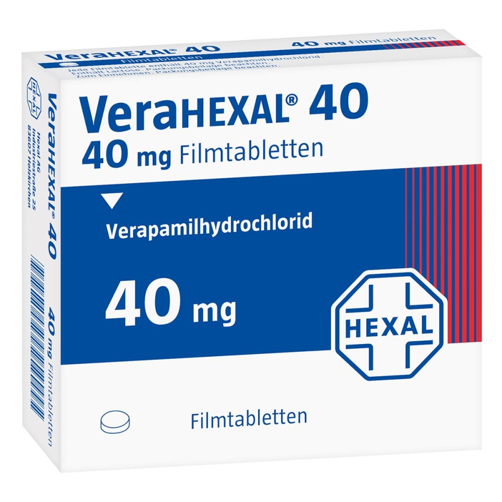 Das Produktfoto zeigt Verahexal 40 Filmtabletten (50 stk) PZN 03117441