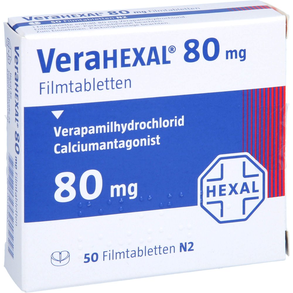 Das Produktfoto zeigt Verahexal 80 Filmtabletten (50 stk) PZN 03117470
