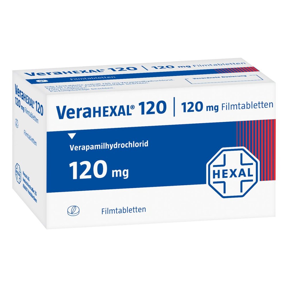 Das Produktfoto zeigt Verahexal 120 Filmtabletten (100 stk) PZN 03117518