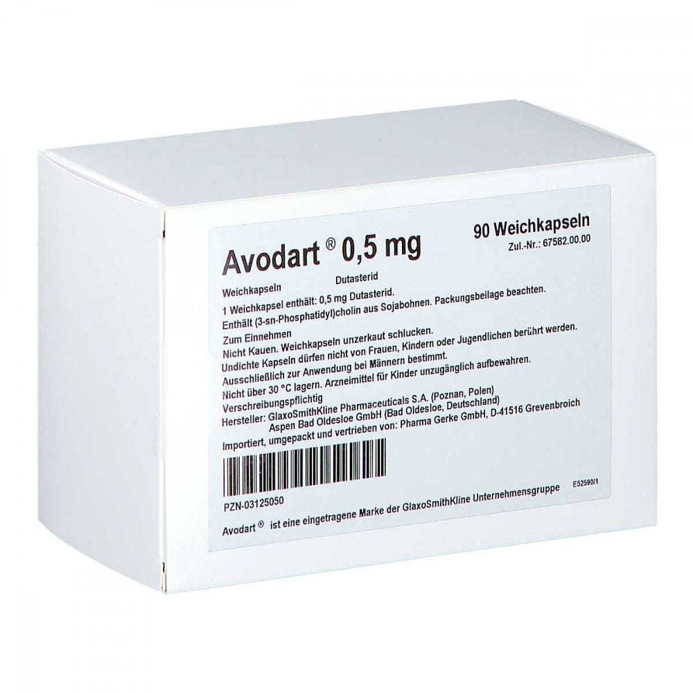 Das Produktfoto zeigt Avodart 0,5 Mg Weichkapseln (90 stk) PZN 03125050