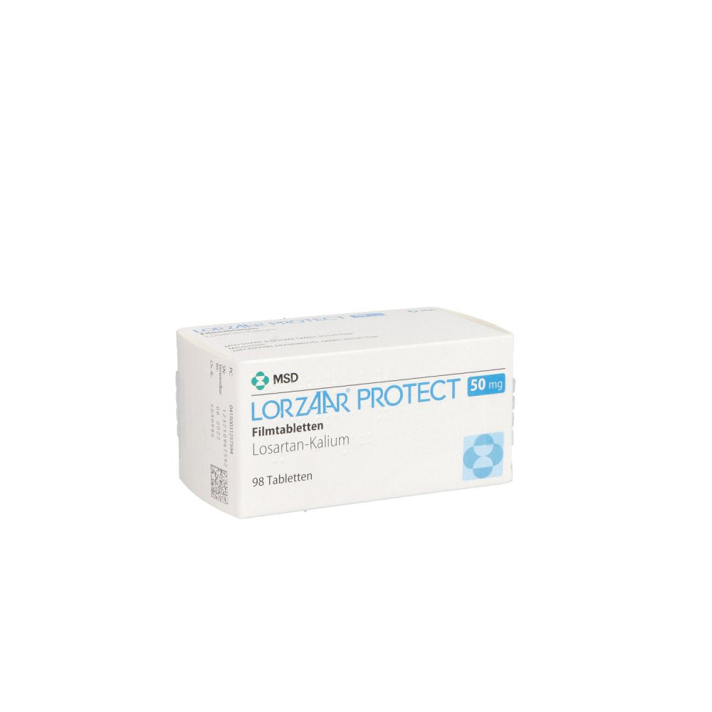 Das Produktfoto zeigt Lorzaar Protect 50 Mg Filmtabletten (98 stk) PZN 03125759