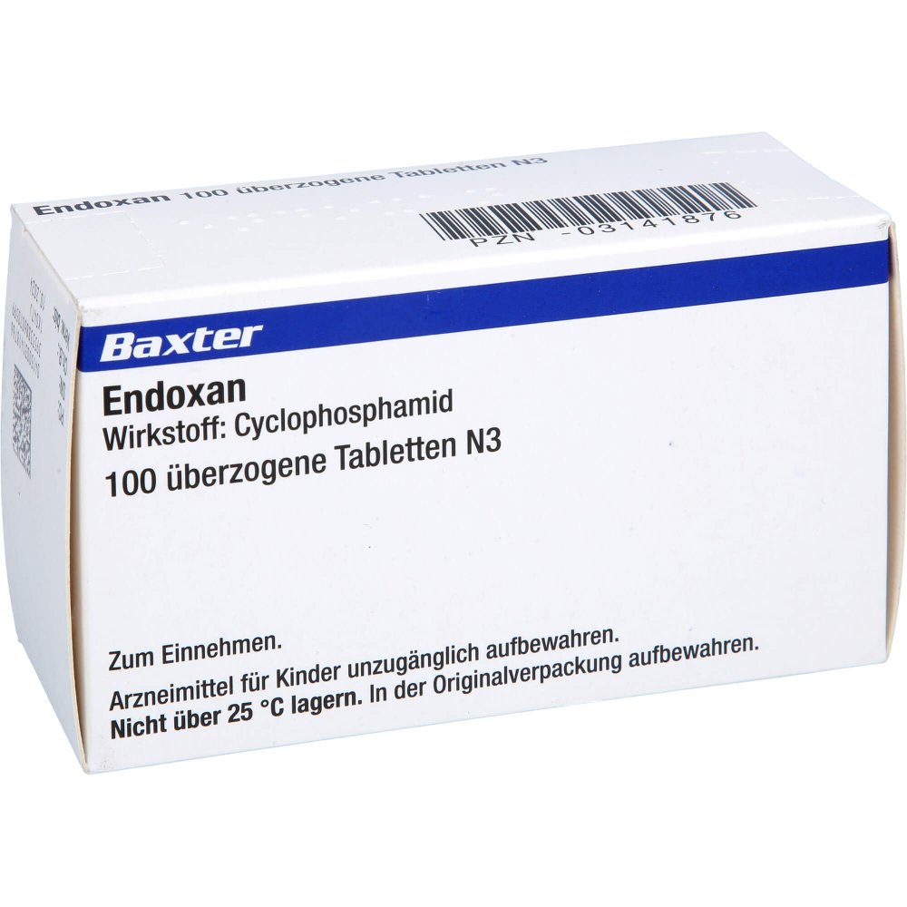 Das Produktfoto zeigt Endoxan Überzogene Tabletten (100 stk) PZN 03141876