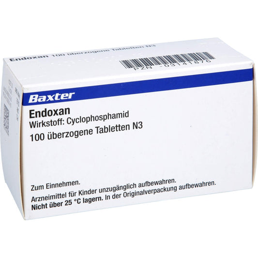 Das Produktfoto zeigt Endoxan Überzogene Tabletten (100 stk) PZN 03141876