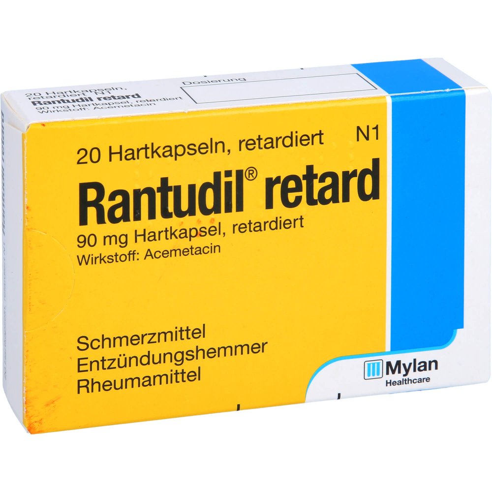 Das Produktfoto zeigt Rantudil Retard Kapseln (20 stk) PZN 03152673