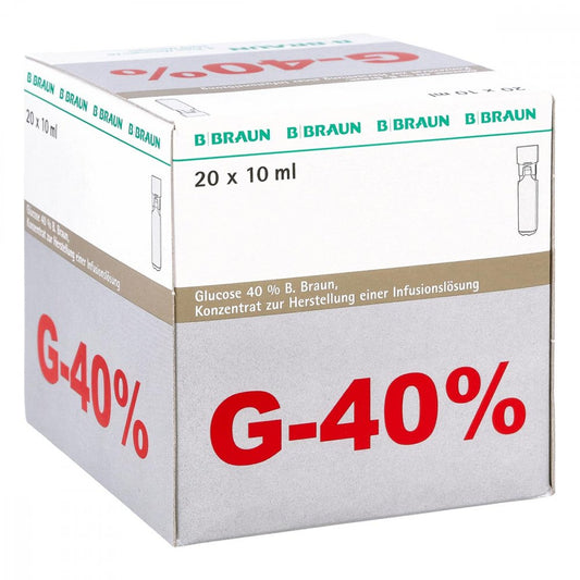 Das Produktfoto zeigt Glucose 40% B.Braun Mini Plasco Connect Inf.-L.-K. (20X10 ml) PZN 03159304