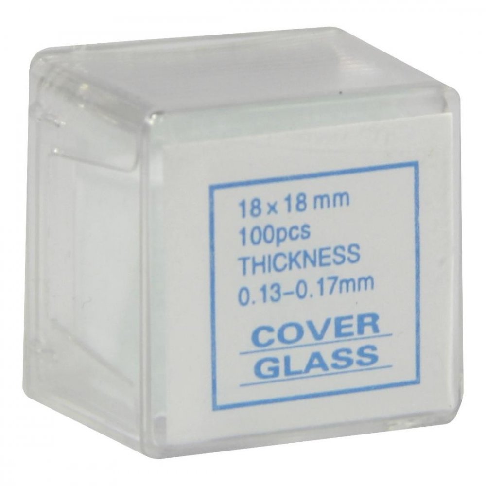 Das Produktfoto zeigt Deckglas 18x18 Mm (100 stk) PZN 03159907