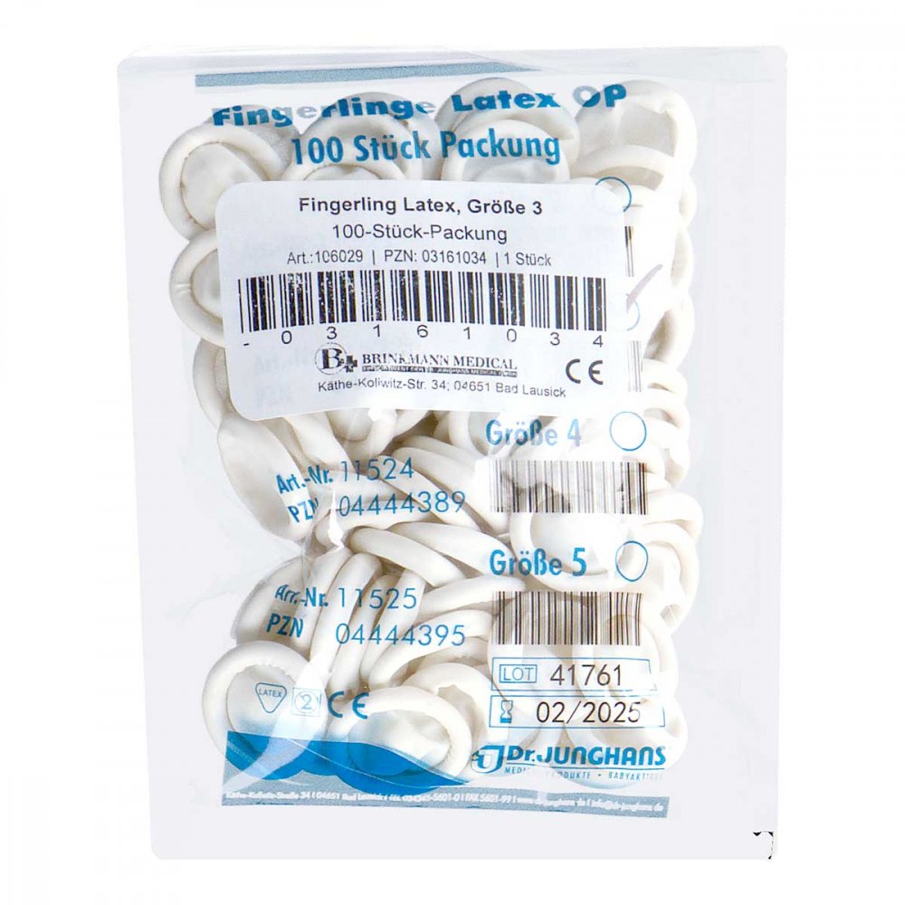 Fingerling Op Latex Gr.3 Gerollt (100 stk)