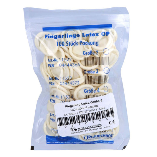 Fingerling Op Latex Gr.5 Gerollt (100 stk)