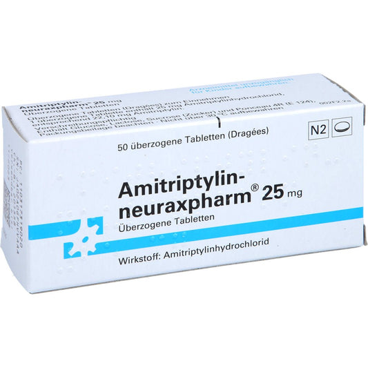 Das Produktfoto zeigt Amitriptylin-Neuraxpharm 25 Mg Überzogene Tab. (50 stk) PZN 03173190