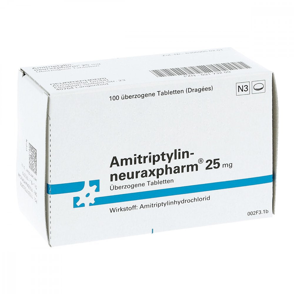 Das Produktfoto zeigt Amitriptylin-Neuraxpharm 25 Mg Überzogene Tab. (100 stk) PZN 03173209
