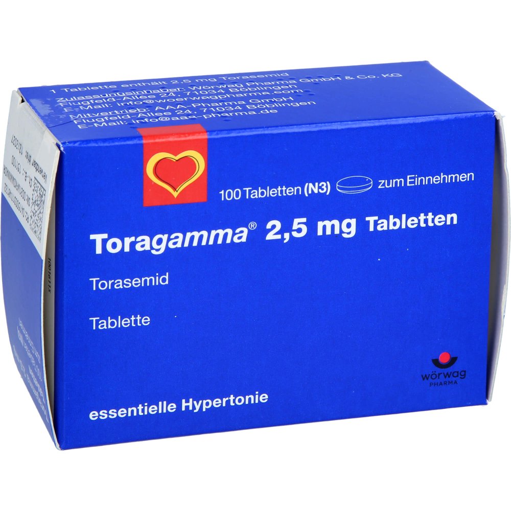 Das Produktfoto zeigt Toragamma 2,5 Mg Tabletten (100 stk) PZN 03174812
