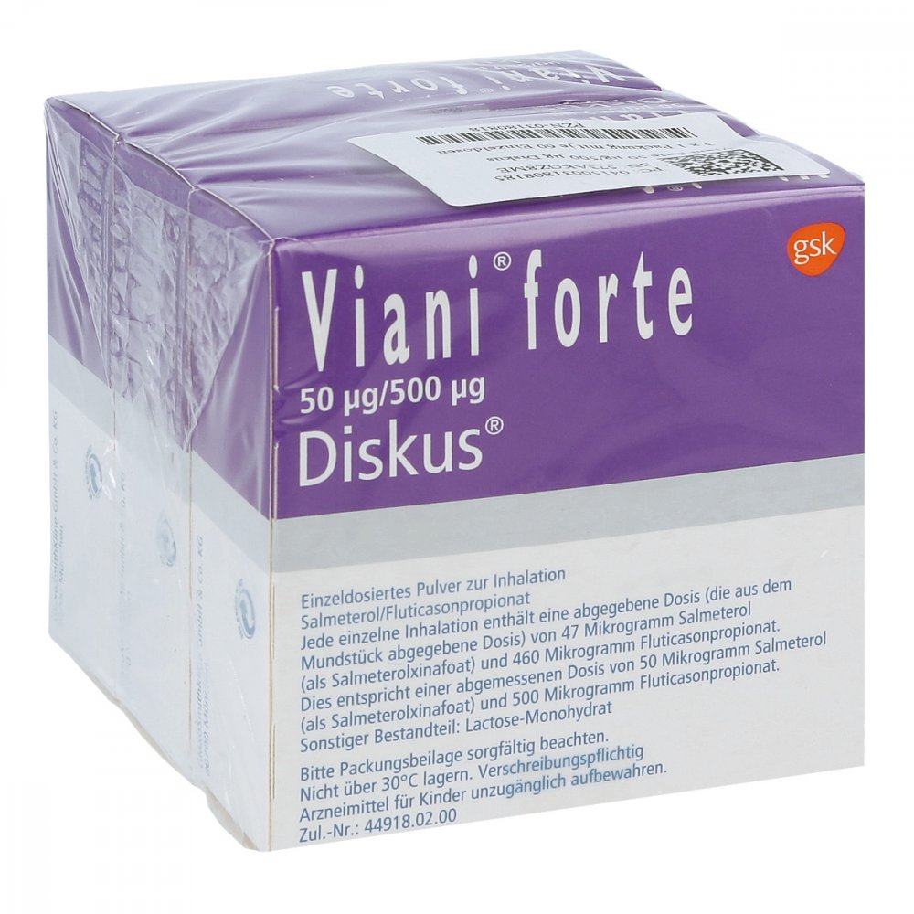 Viani Forte 50 Μg/500 Μg Diskus Einzeldos.Inh.-P. (3X60 stk)