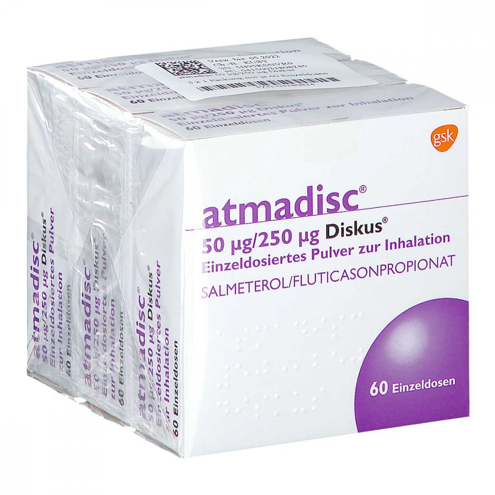 Atmadisc 50 Μg/250 Μg Diskus Einzeldos.Inh.-Pulver (3X60 stk)