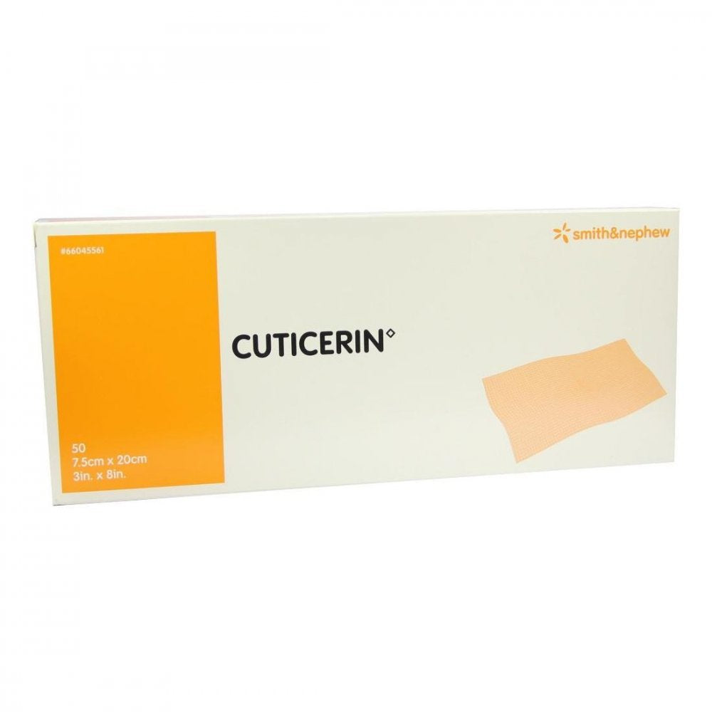 Das Produktfoto zeigt Cuticerin 7,5x20 Cm Gaze M.Salbenbeschichtung (50 stk) PZN 03182390