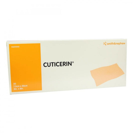 Das Produktfoto zeigt Cuticerin 7,5x20 Cm Gaze M.Salbenbeschichtung (50 stk) PZN 03182390