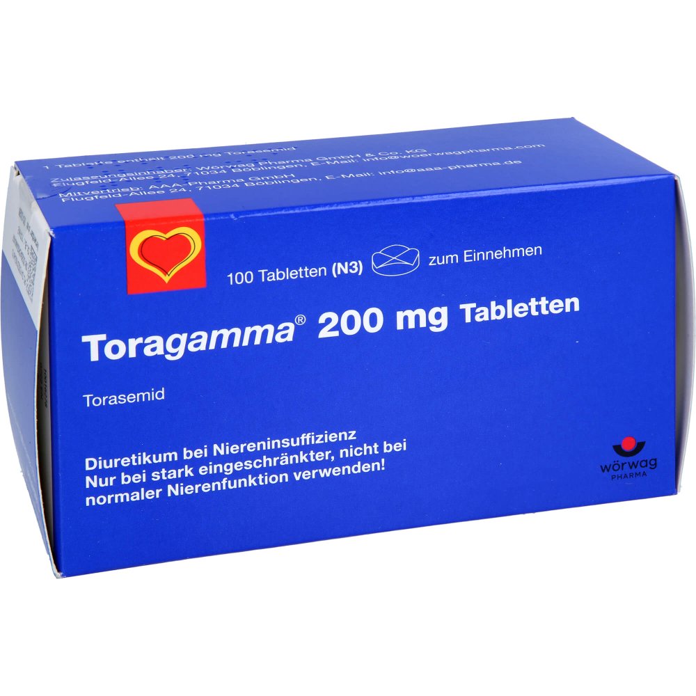 Das Produktfoto zeigt Toragamma 200 Mg Tabletten (100 stk) PZN 03182467