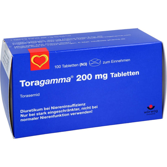 Das Produktfoto zeigt Toragamma 200 Mg Tabletten (100 stk) PZN 03182467