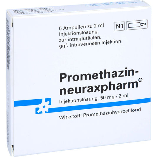 Das Produktfoto zeigt Promethazin-Neuraxpharm Injektionslösung (5X2 ml) PZN 03218219