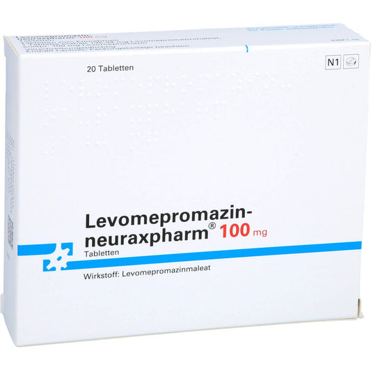 Das Produktfoto zeigt Levomepromazin-Neuraxpharm 100 Mg Tabletten (20 stk) PZN 03221049