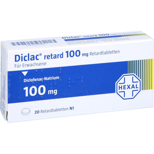 Das Produktfoto zeigt Diclac Retardtabletten (20 stk) PZN 03223166