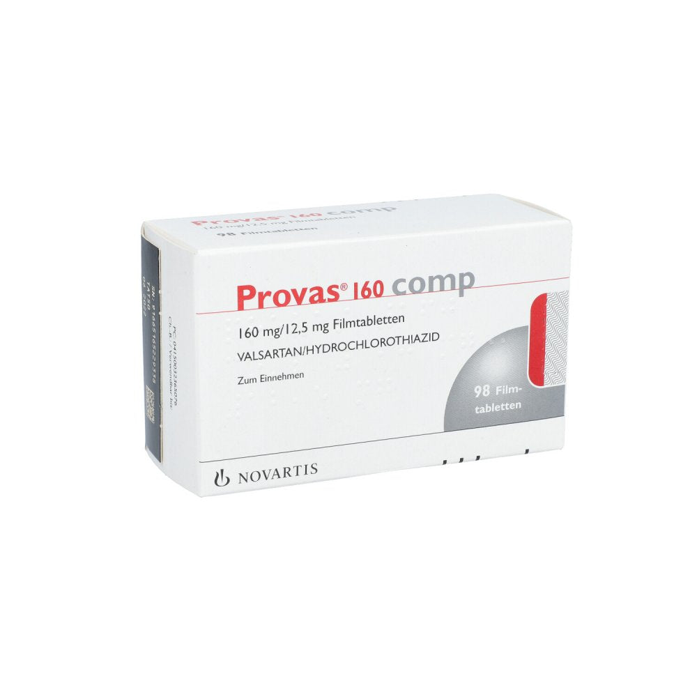 Das Produktfoto zeigt Provas 160 Comp. 160 Mg/12,5 Mg Filmtabletten (98 stk) PZN 03236507