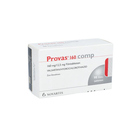 Das Produktfoto zeigt Provas 160 Comp. 160 Mg/12,5 Mg Filmtabletten (98 stk) PZN 03236507
