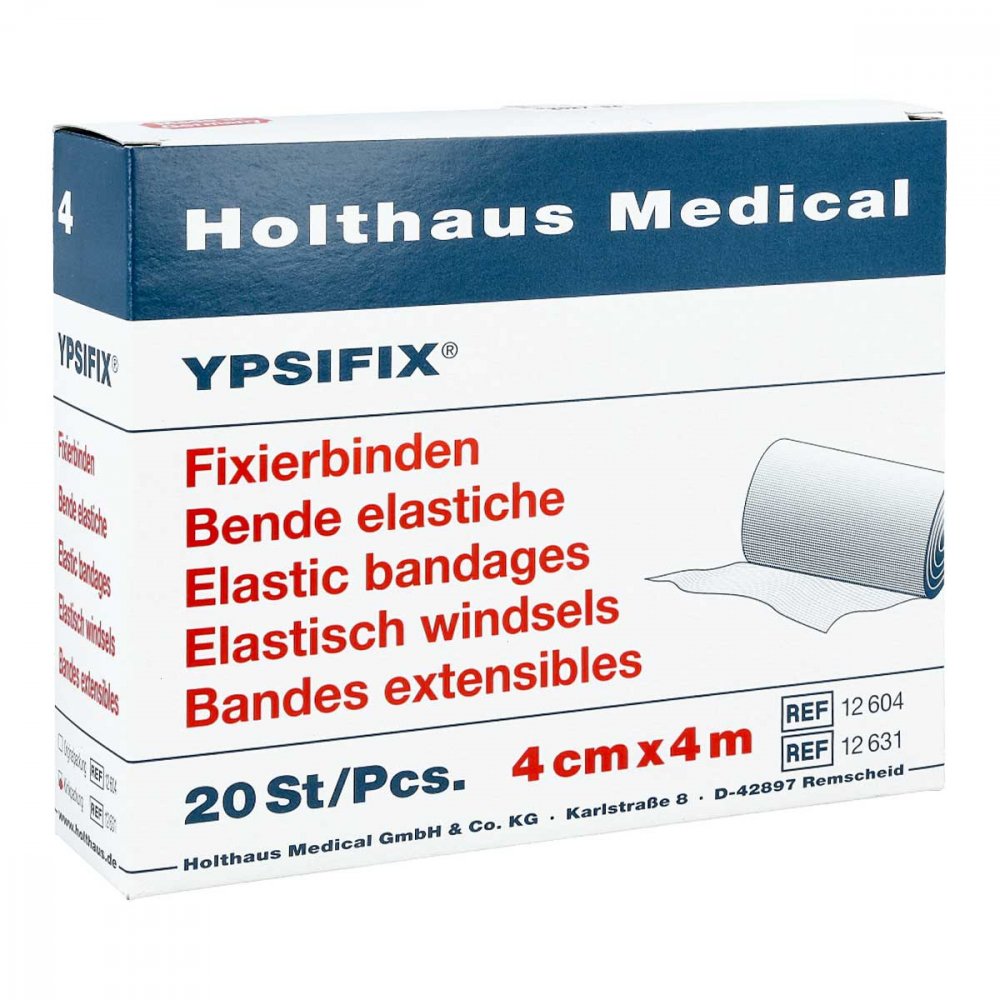 Das Produktfoto zeigt Fixierbinde Ypsifix Elastisch 4 Cmx4 M Lose (20 stk) PZN 03256160