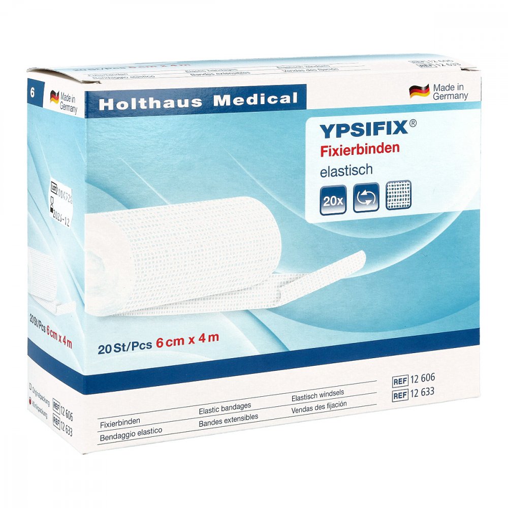 Das Produktfoto zeigt Fixierbinde Ypsifix Elastisch 6 Cmx4 M Lose (20 stk) PZN 03256177