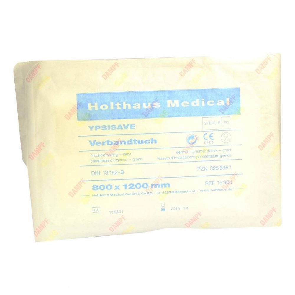 Das Produktfoto zeigt Verbandtuch Ypsisave 80x120 Cm Groß Steril (1 stk) PZN 03256361