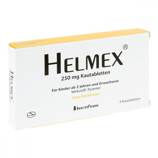Das Produktfoto zeigt Helmex Kautabletten (4 stk) PZN 03259460