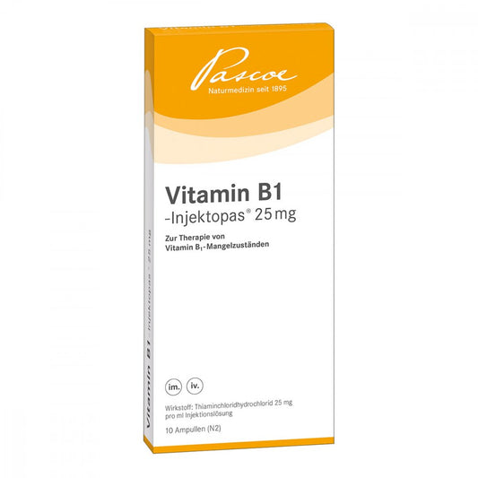 Das Produktfoto zeigt Vitamin B1 Injektopas 25 Mg Injektionslösung (10X1 ml) PZN 03262404