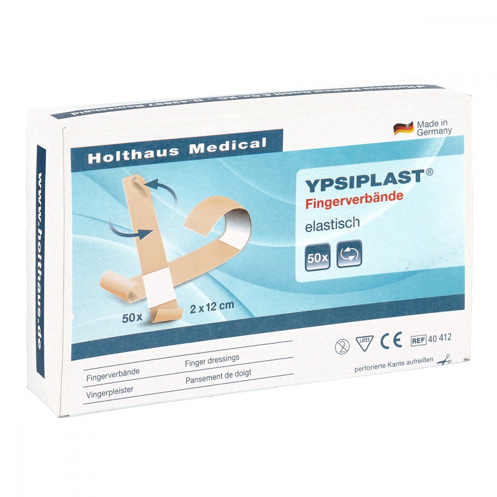 Das Produktfoto zeigt Fingerverband Ypsiplast Elastisch 2x12 Cm Haut (50 stk) PZN 03271171